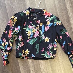 Zara Black Floral Blazer